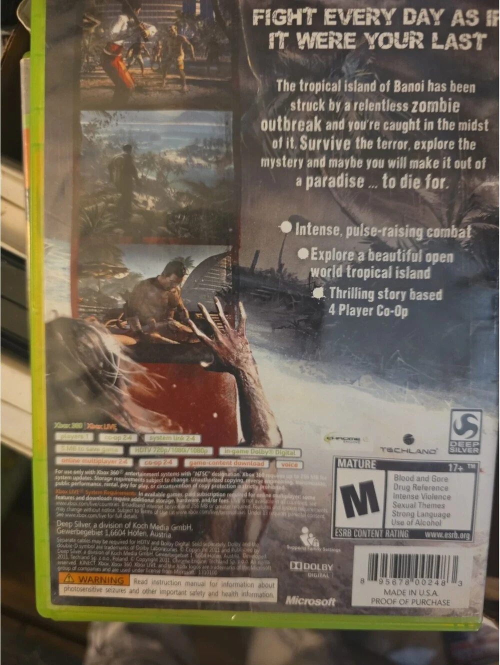 Dead Island Microsoft Xbox 360 Game CIB